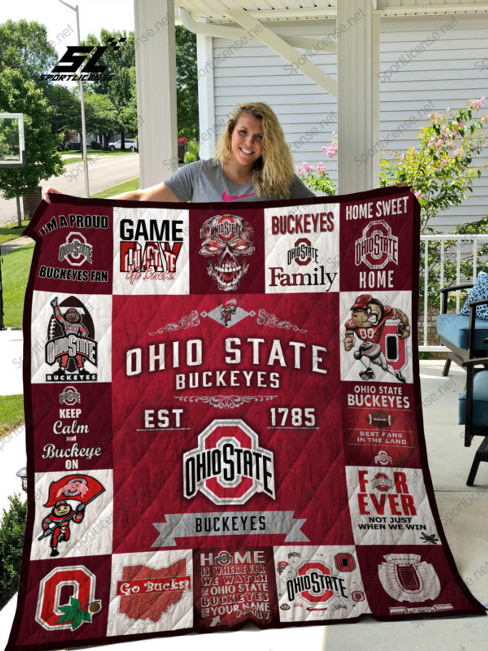 ncaa ohio state buckeyes est 1785 quilt fleece blanket wfqf432 ecntw