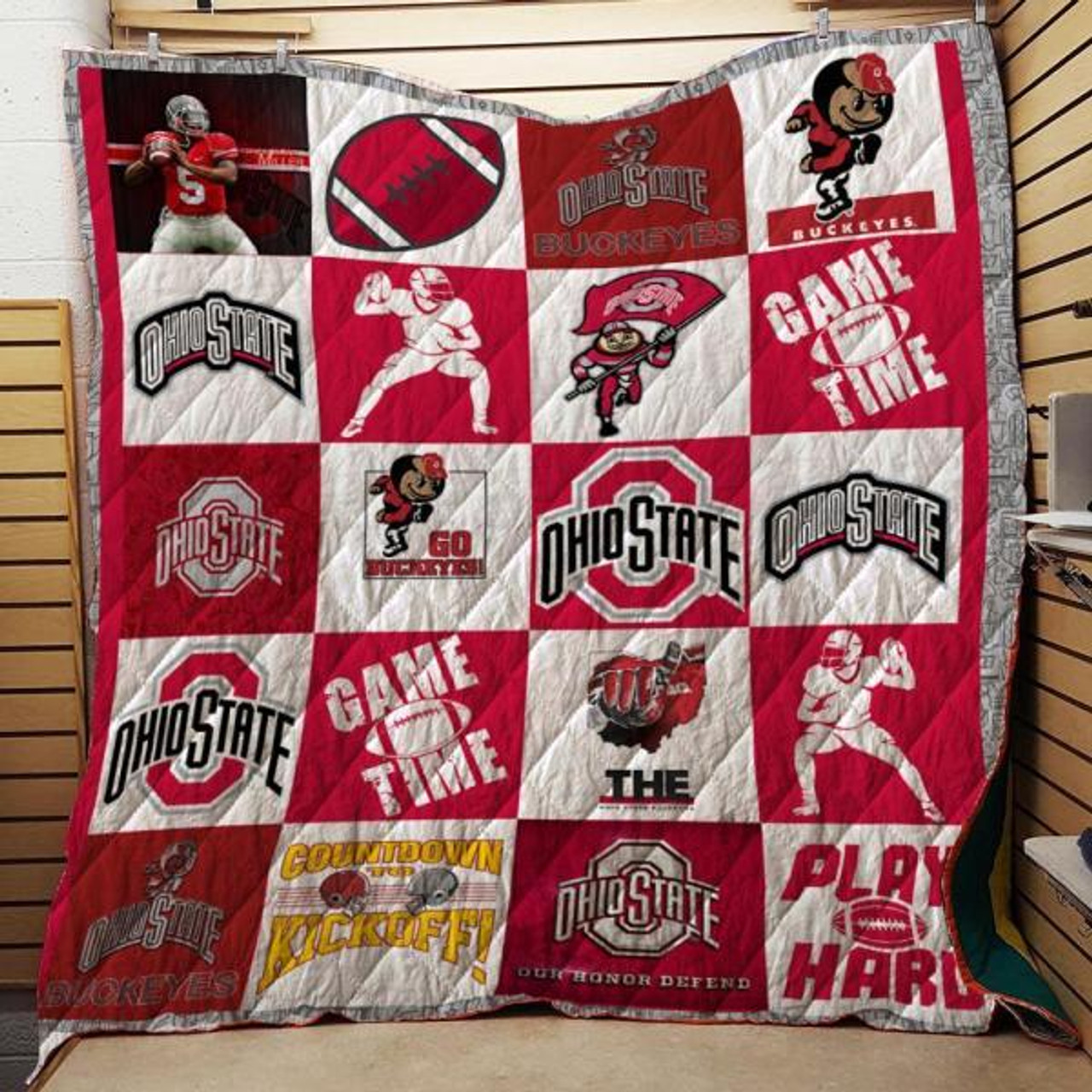 ncaa ohio state buckeyes limited quilt fleece blanket wfqf434 ykyxs