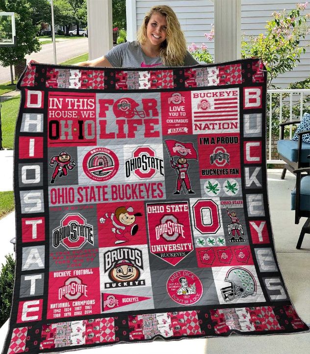 ncaa ohio state buckeyes quilt fleece blanket v2 wfqf438 ld6f8