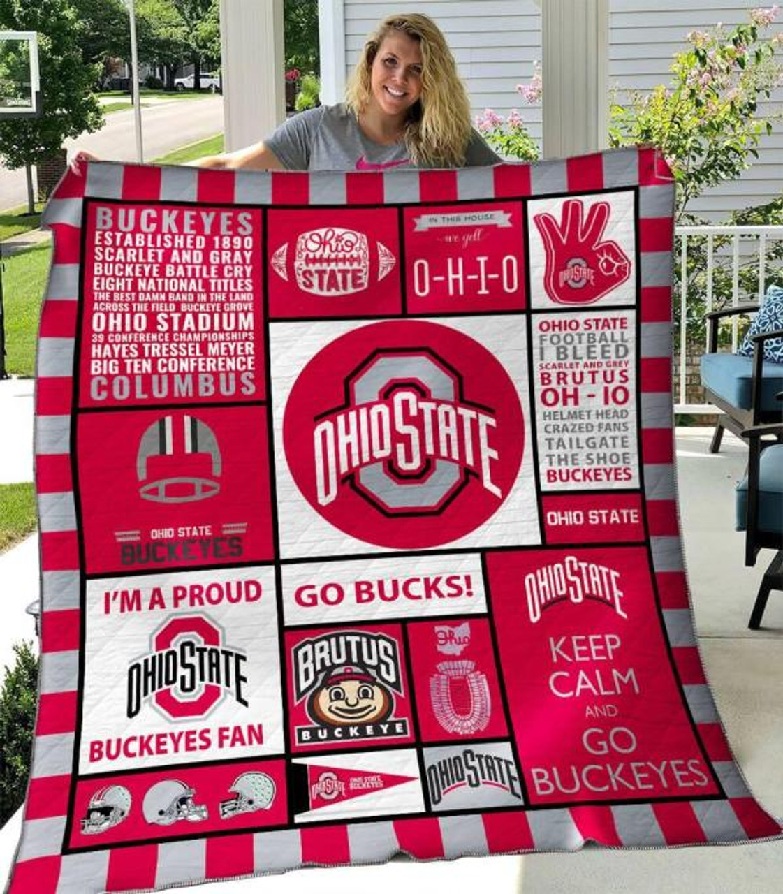 ncaa ohio state buckeyes quilt fleece blanket v4 wfqf440 dbzcg