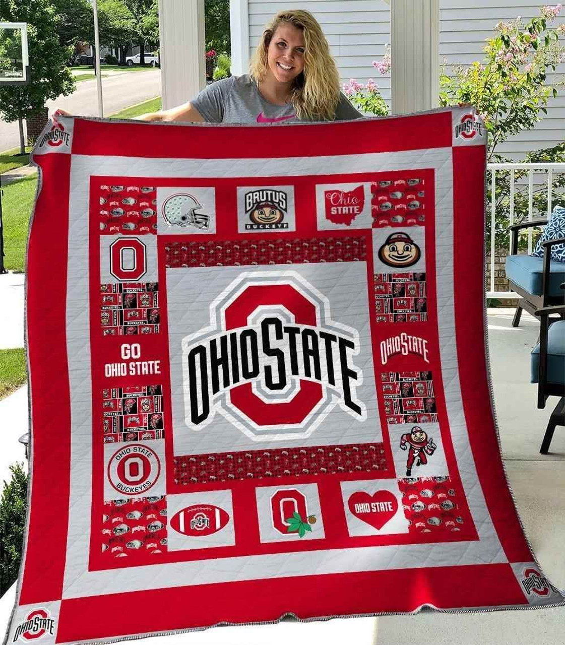 ncaa ohio state buckeyes quilt fleece blanket v5 wfqf441 o2plv