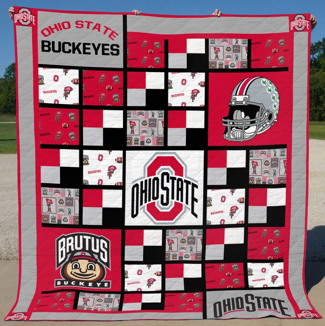 ncaa ohio state buckeyes quilt fleece blanket v6 wfqf442 wqsff