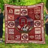 ncaa oklahoma sooners crimson cream quilt fleece blanket v2 wfqf454 uvqyi