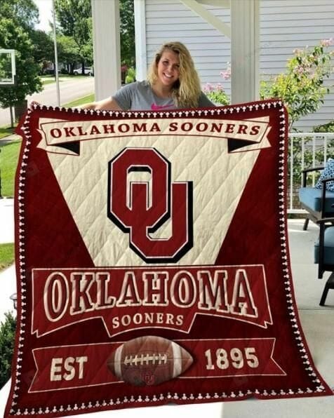 ncaa oklahoma sooners crimson cream quilt fleece blanket wfqf455 hjimk