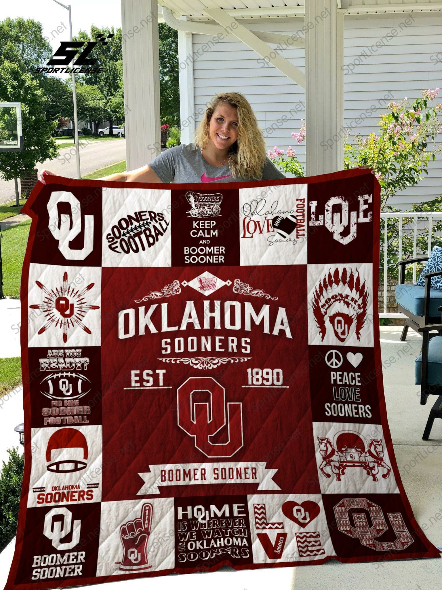 ncaa oklahoma sooners crimson white quilt fleece blanket wfqf463 bi7yj