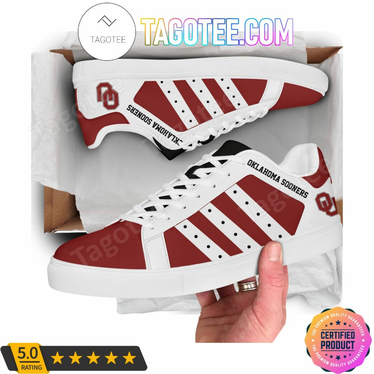 ncaa oklahoma sooners crimson white stan smith shoes j1opm