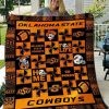 ncaa oklahoma state cowboys orange black quilt fleece blanket v3 wfqf469 bzrkr