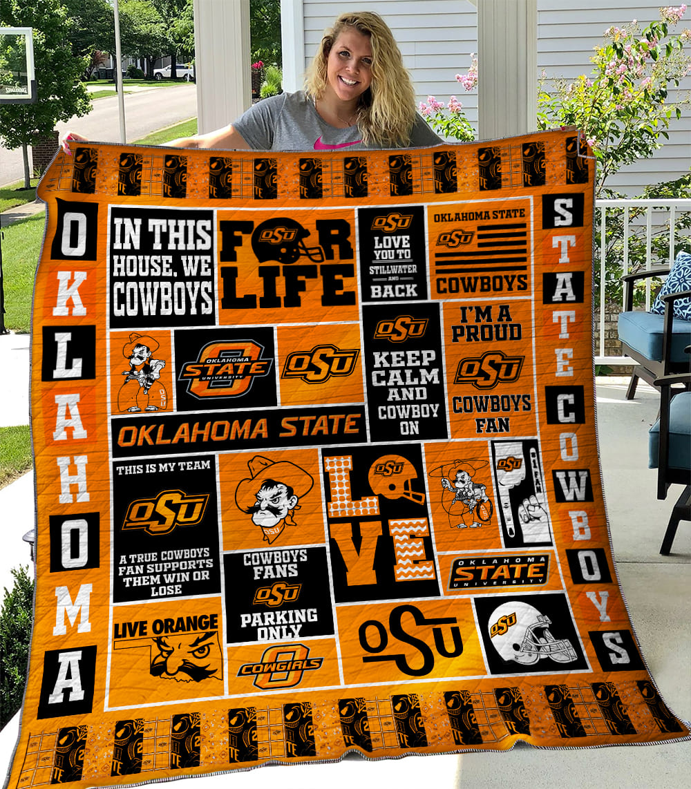 ncaa oklahoma state cowboys quilt fleece blanket wfqf471 imx01