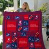 ncaa ole miss rebels red blue ball quilt fleece blanket wfqf480 afijn