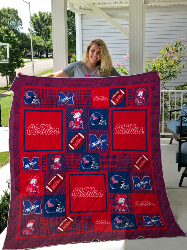 ncaa ole miss rebels red blue ball quilt fleece blanket wfqf480 afijn