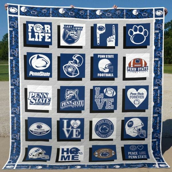 ncaa penn state nittany lions blue grey quilt fleece blanket wfqf501 v0duw