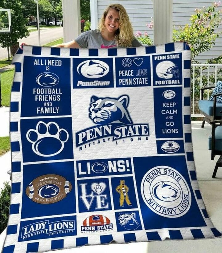 ncaa penn state nittany lions blue white quilt fleece blanket v2 wfqf505 7clzx