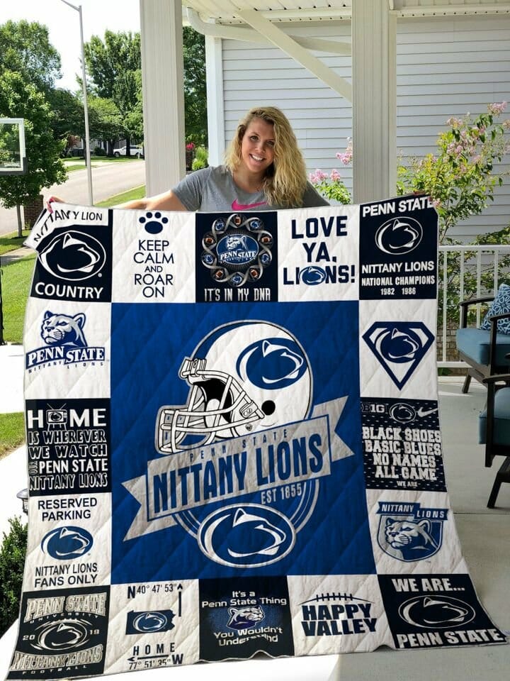 ncaa penn state nittany lions blue white quilt fleece blanket v3 wfqf506 ja9lv