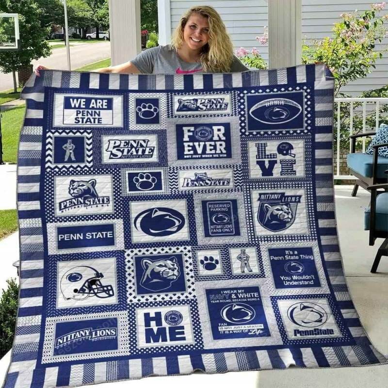 ncaa penn state nittany lions blue white quilt fleece blanket v4 wfqf507 qvy7o