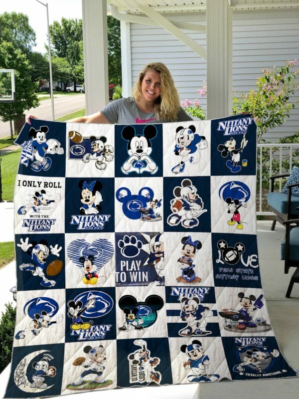 ncaa penn state nittany lions mickey mouse quilt fleece blanket wfqf512 48jjq