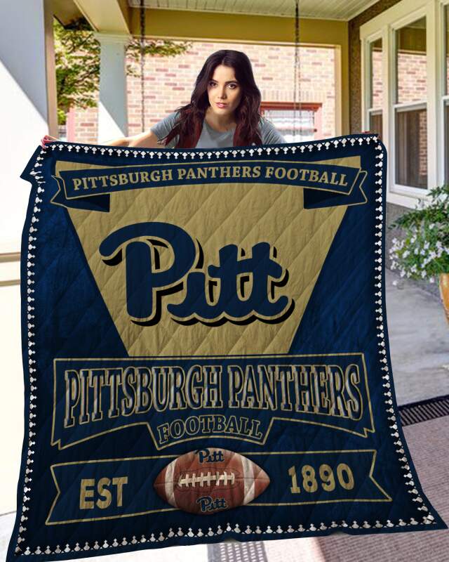 ncaa pittsburgh panthers blue gold quilt fleece blanket wfqf513 zf5fa