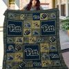 ncaa pittsburgh panthers navy blue gold quilt fleece blanket wfqf517 bugn6