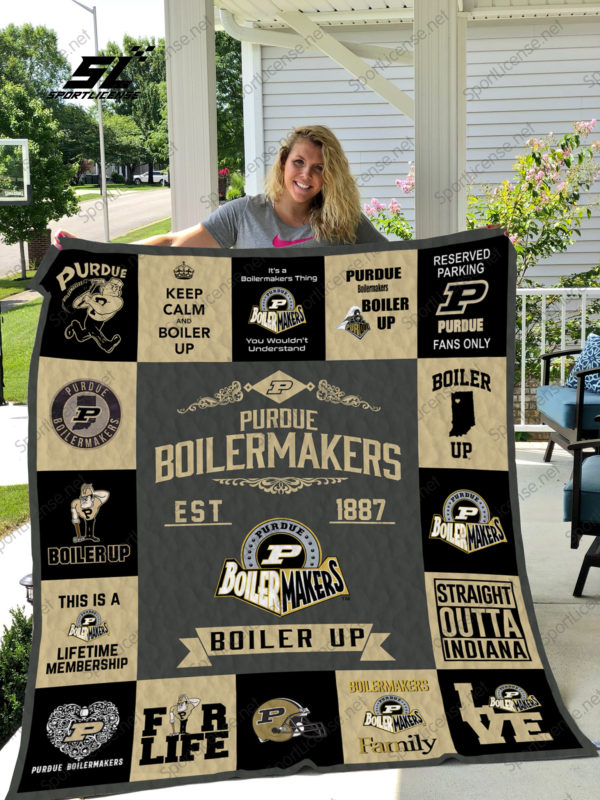 ncaa purdue boilermakers gold black est 1887 quilt fleece blanket wfqf522 4vyxy