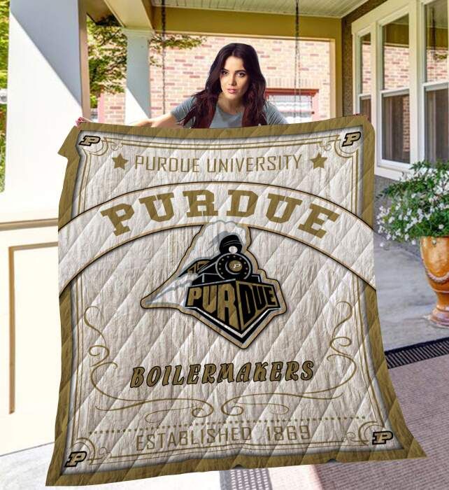 ncaa purdue boilermakers university est 1869 quilt fleece blanket wfqf531 hiqvv