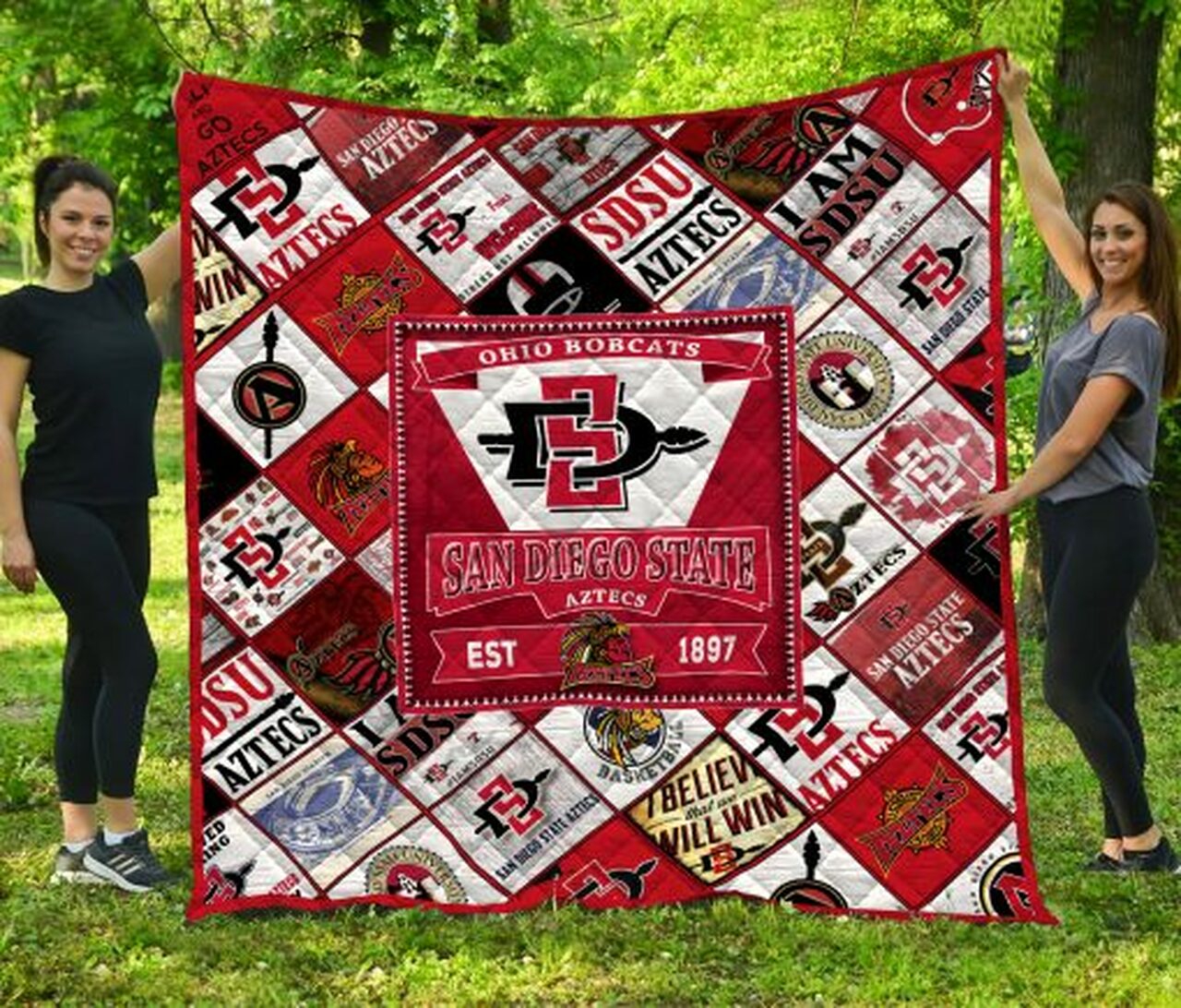 ncaa san diego state aztecs quilt fleece blanket v3 wfqf535 xb2v2