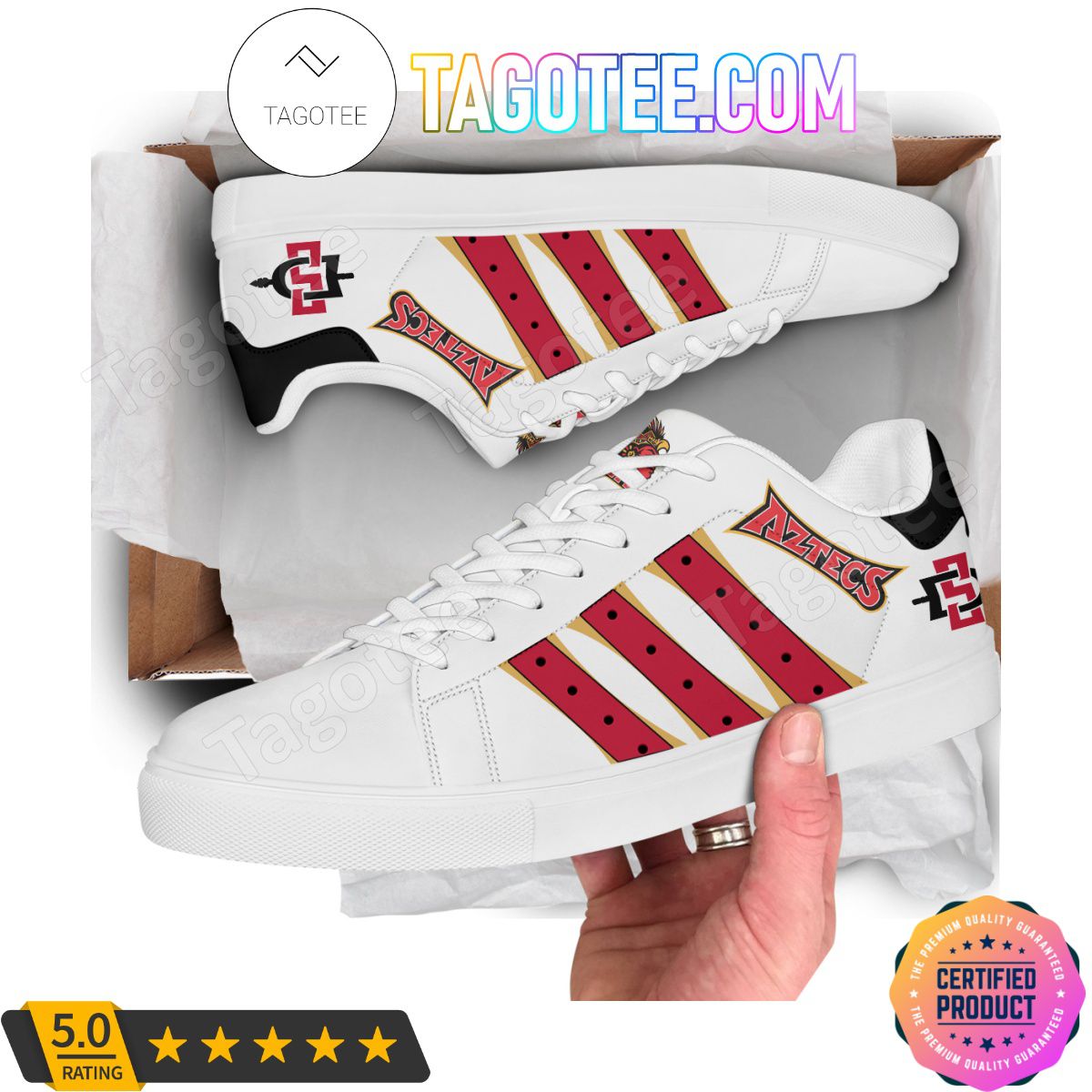 ncaa san diego state aztecs white stan smith shoes iayuo