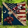 ncaa south carolina gamecocks american flag quilt fleece blanket wfqf538 bbtxf