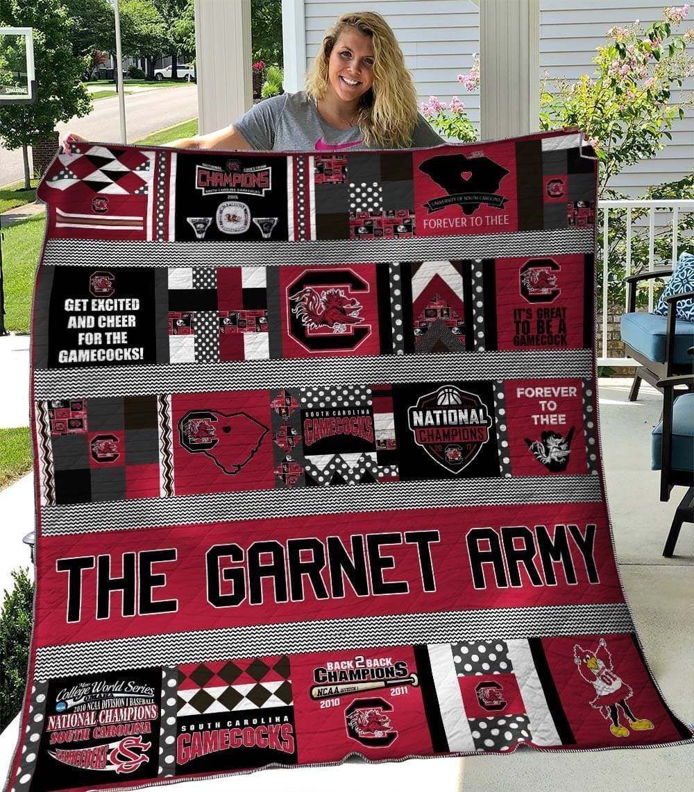 ncaa south carolina gamecocks garnet grey quilt fleece blanket wfqf541 mm989