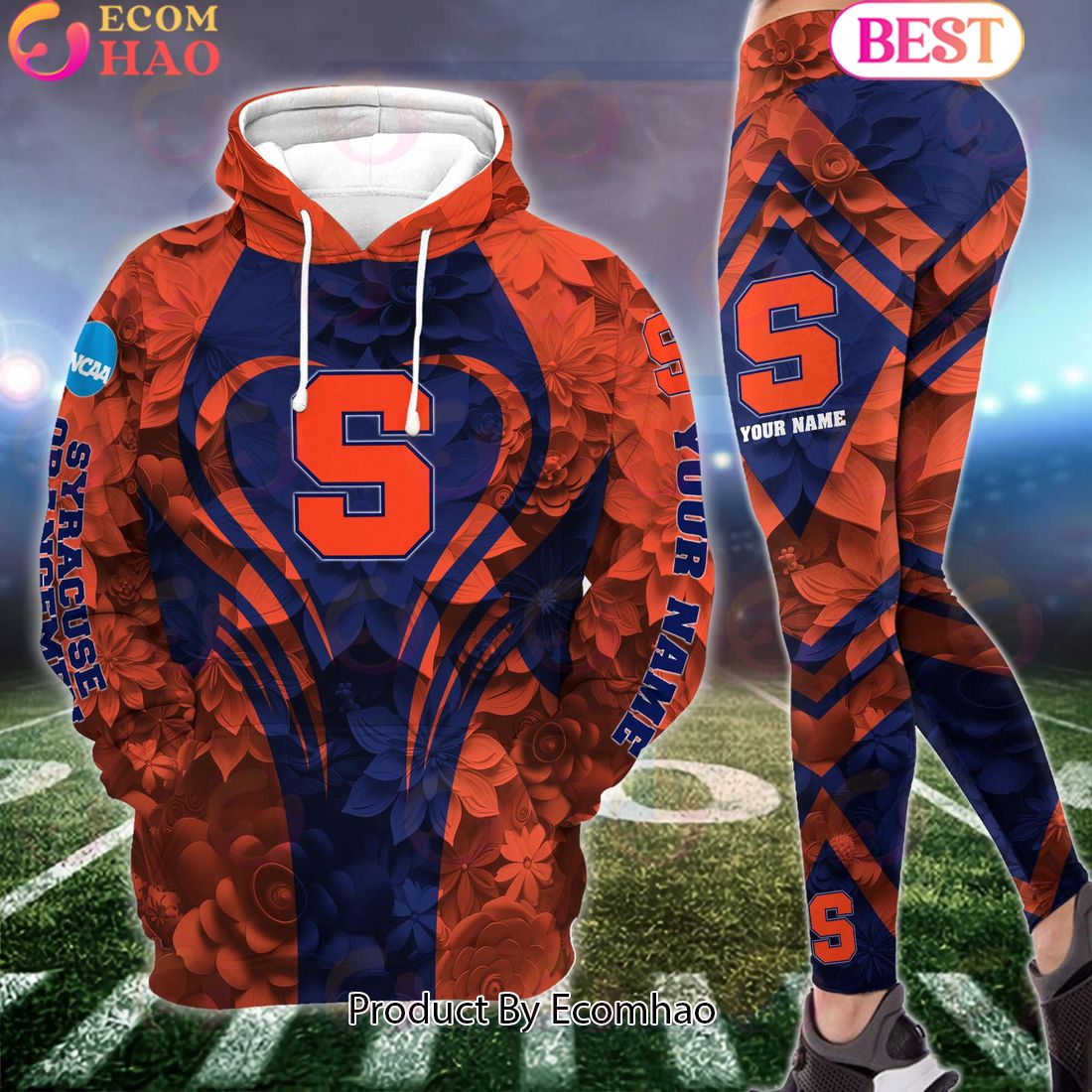 ncaa syracuse orange hoodie and leggings custom your name football team clothings gift for football lovers 1 OA69c