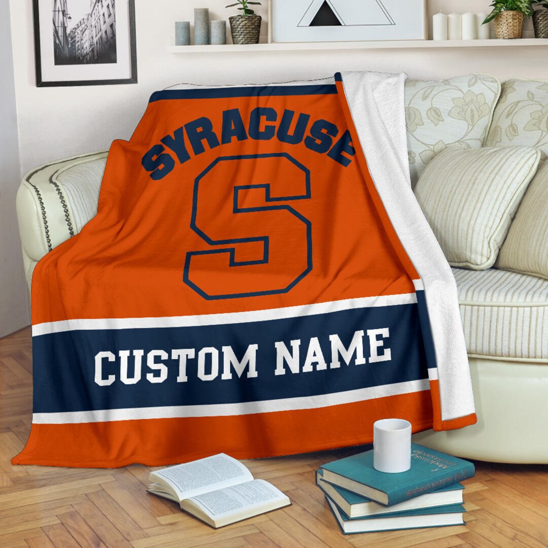 ncaa syracuse orange name personalized quilt fleece blanket wfqf562 saiy9