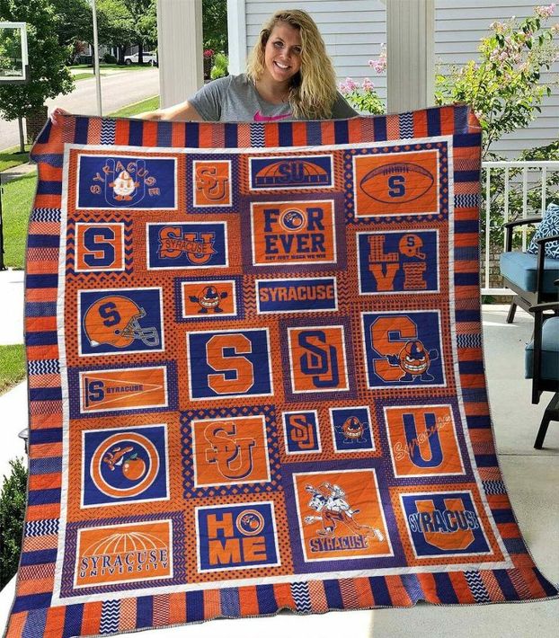 ncaa syracuse orange quilt fleece blanket v2 wfqf555 cdsda