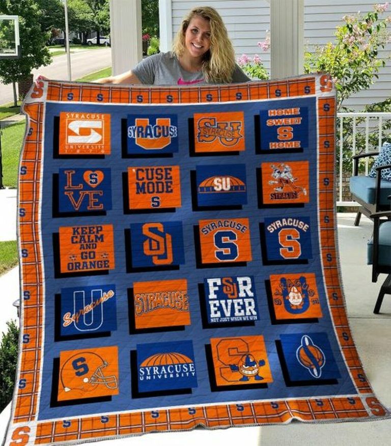 ncaa syracuse orange quilt fleece blanket v3 wfqf556 rwine