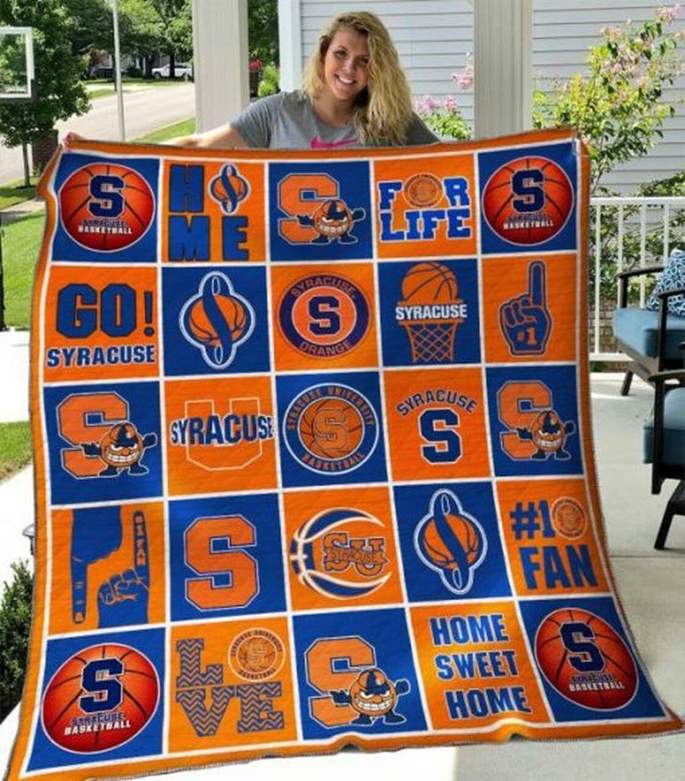 ncaa syracuse orange quilt fleece blanket v6 wfqf559 pssw8