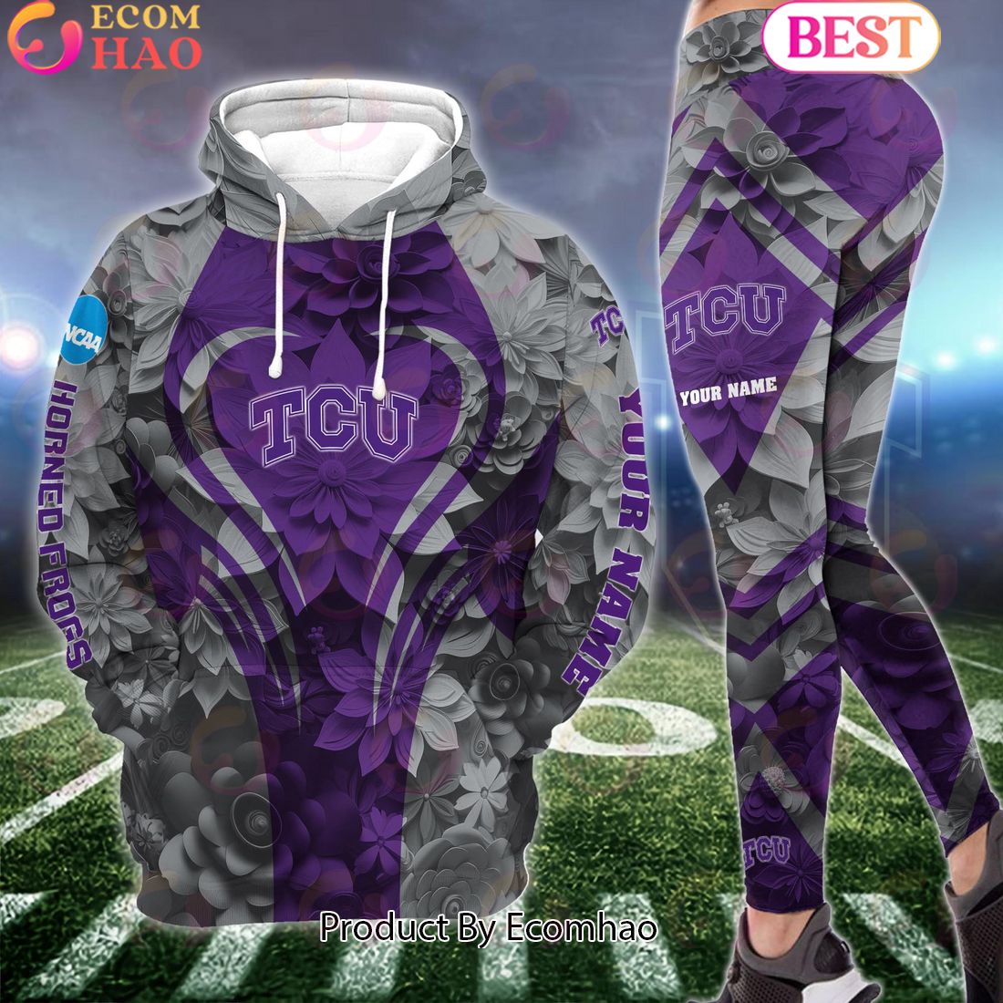 ncaa tcu horned frogs hoodie and leggings custom your name football team clothings gift for football lovers 1 oHDef