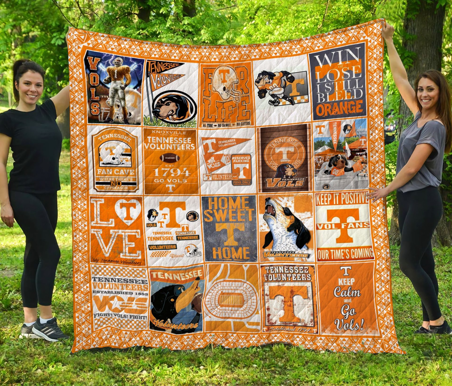 ncaa tennessee volunteers orange white quilt fleece blanket v3 wfqf569 26owx