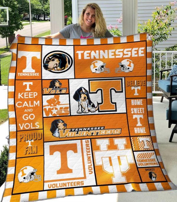 ncaa tennessee volunteers orange white quilt fleece blanket v4 wfqf570 vpfsz