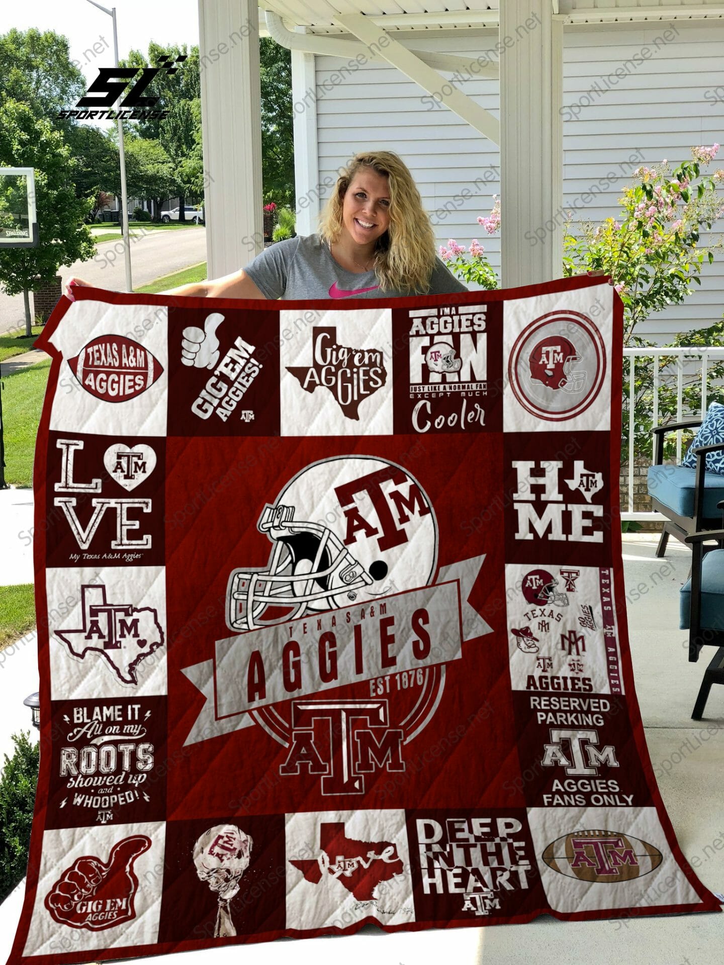 ncaa texas aampm aggies maroon white quilt fleece blanket v4 wfqf576 3ffdq