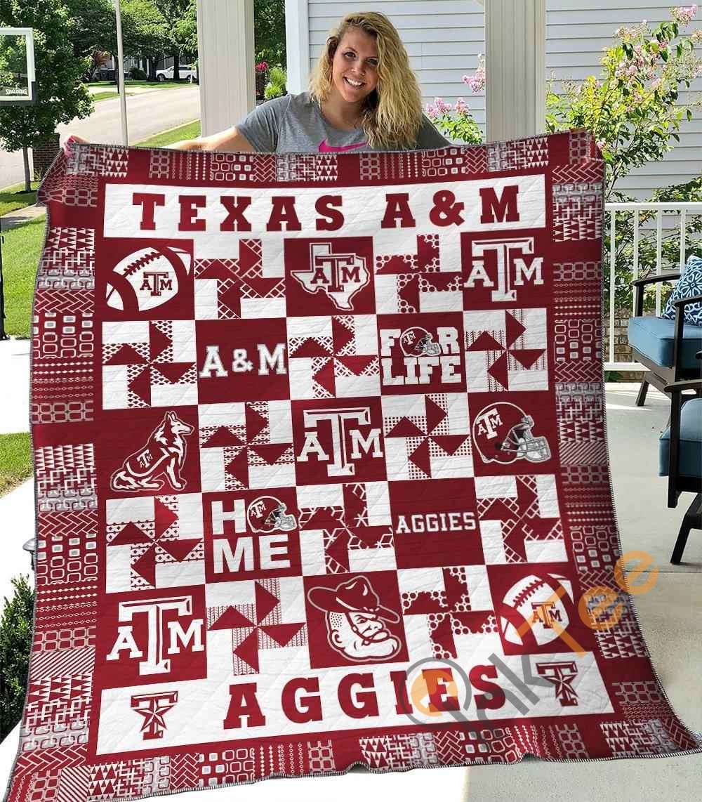 ncaa texas aampm aggies maroon white quilt fleece blanket v6 wfqf578 dnyc3