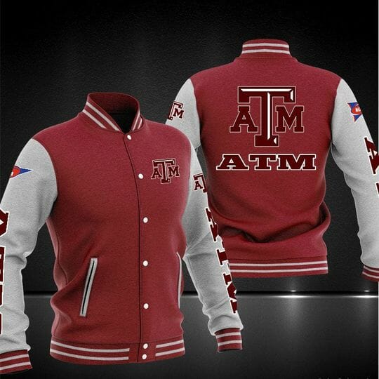 ncaa texas aampm aggies red baseball jacket button up zipper hooded all over print jdp8f