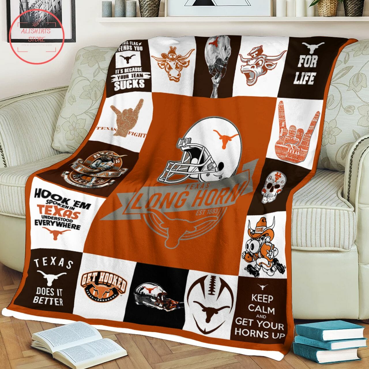 ncaa texas longhorns orange white quilt fleece blanket wfqf592 vgomw