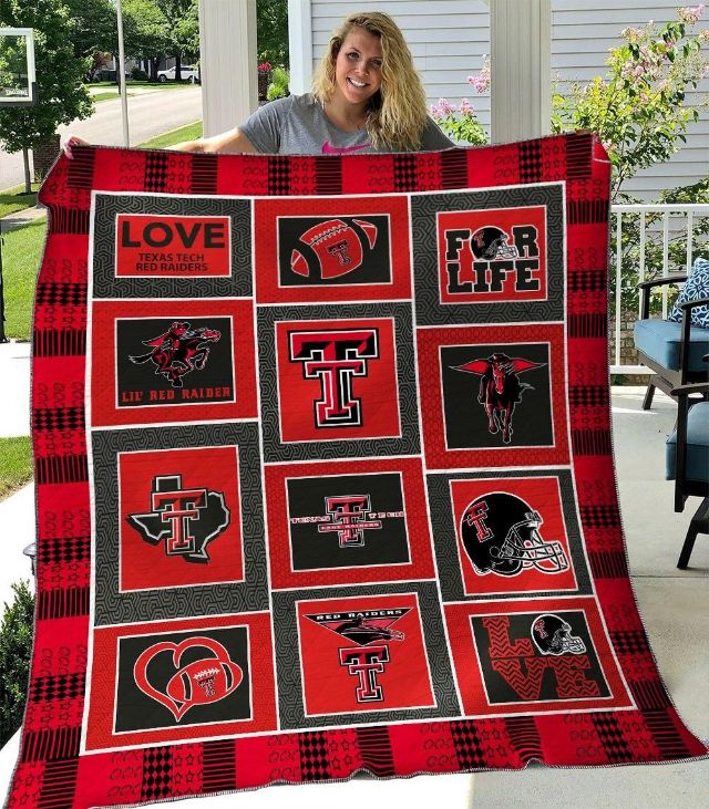 ncaa texas tech red raiders love quilt fleece blanket wfqf599 foxaq