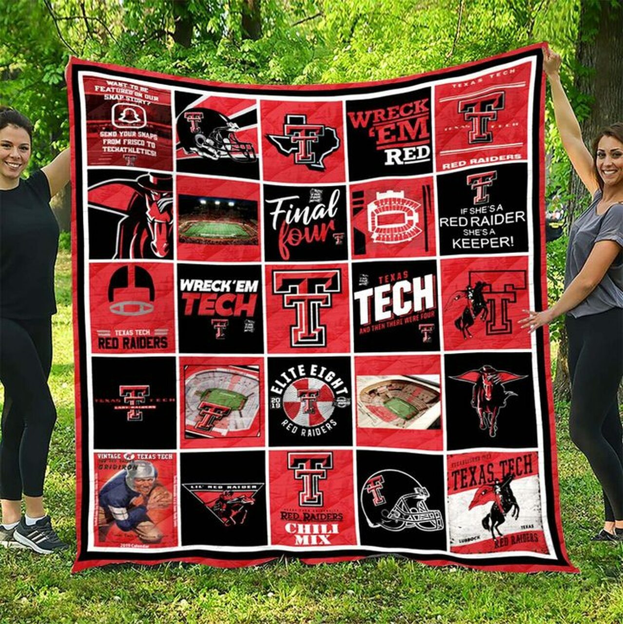 ncaa texas tech red raiders quilt fleece blanket v1 wfqf593 1tjhd