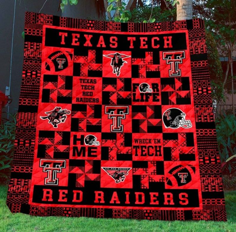 ncaa texas tech red raiders quilt fleece blanket v5 wfqf597 itqip