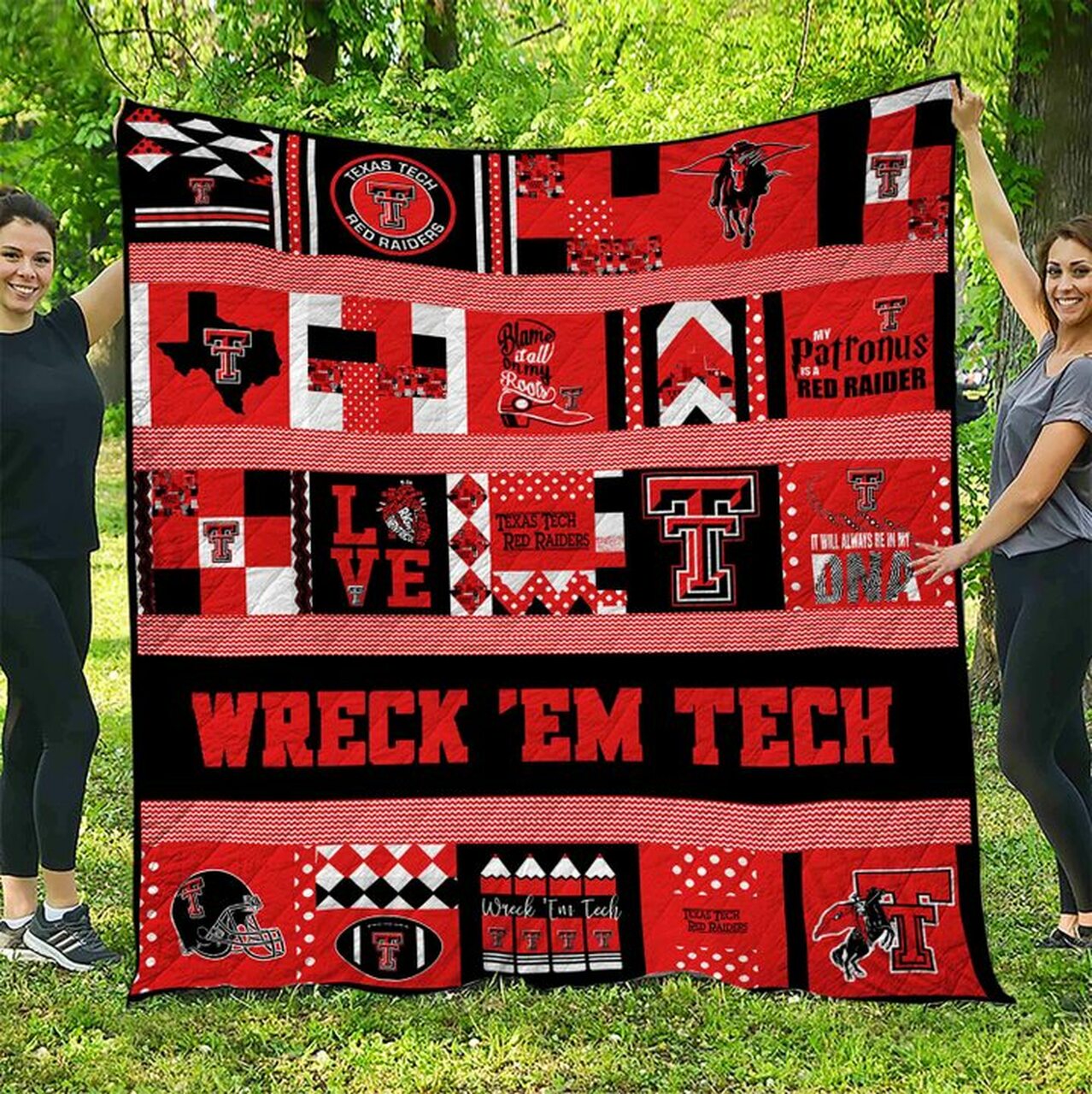 ncaa texas tech red raiders wrech em tech quilt fleece blanket wfqf600 34h5b