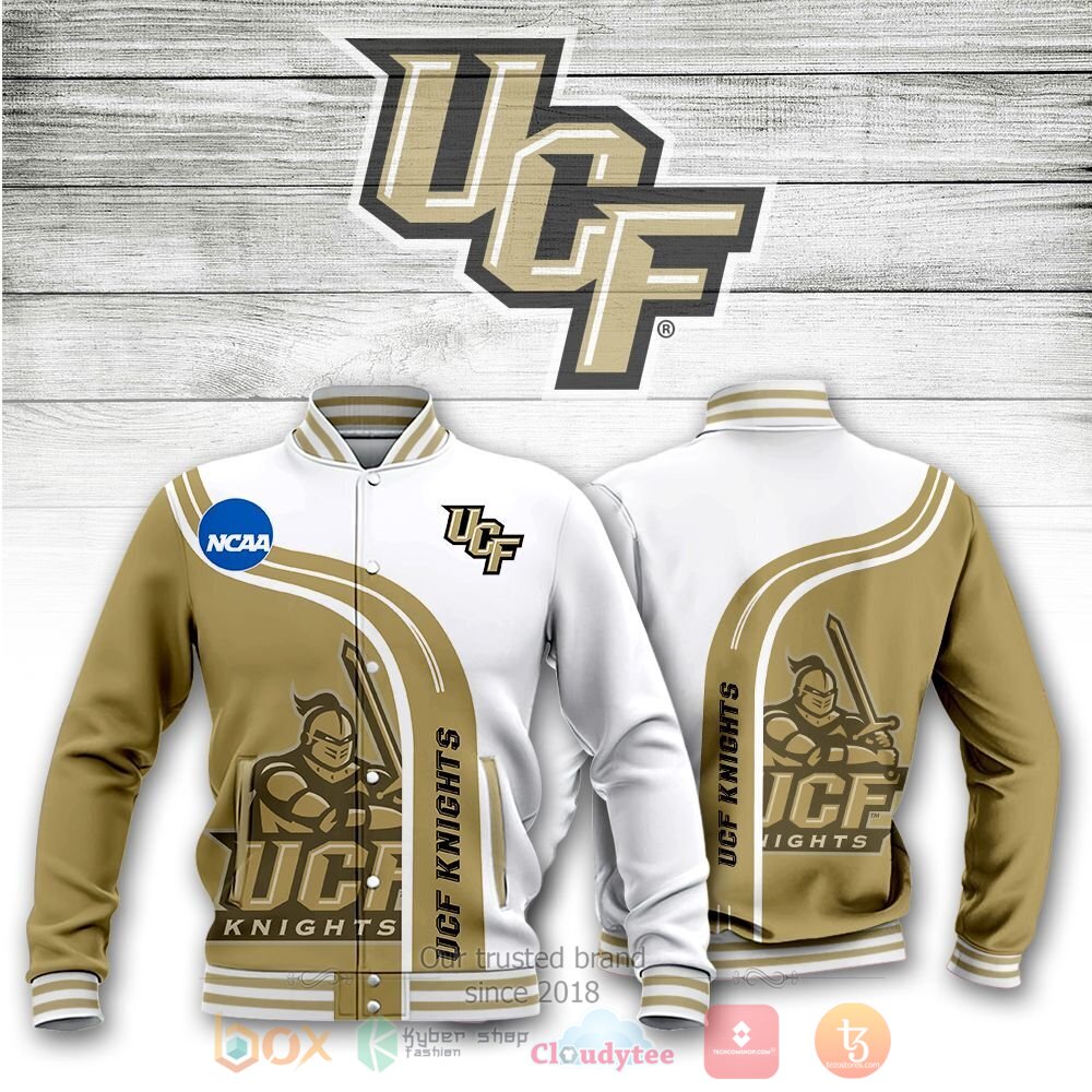 ncaa ucf knights baseball jacket button up zipper hooded all over print vuwi4