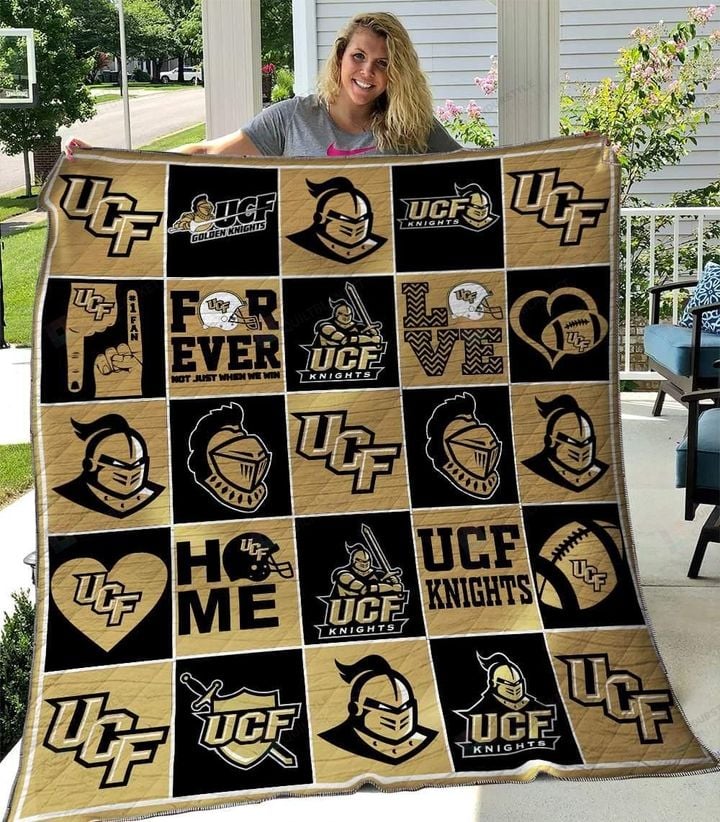 ncaa ucf knights gold black quilt fleece blanket v2 wfqf601 62kqs