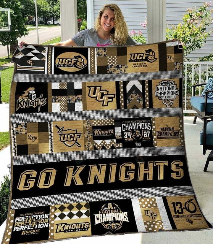 ncaa ucf knights gold black quilt fleece blanket v3 wfqf602 8cxli