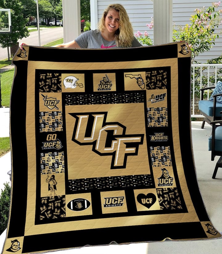 ncaa ucf knights gold black quilt fleece blanket v4 wfqf603 7gng1