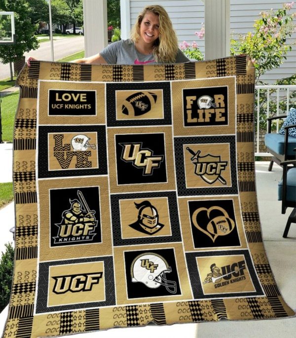 ncaa ucf knights gold black quilt fleece blanket v6 wfqf605 kxdii