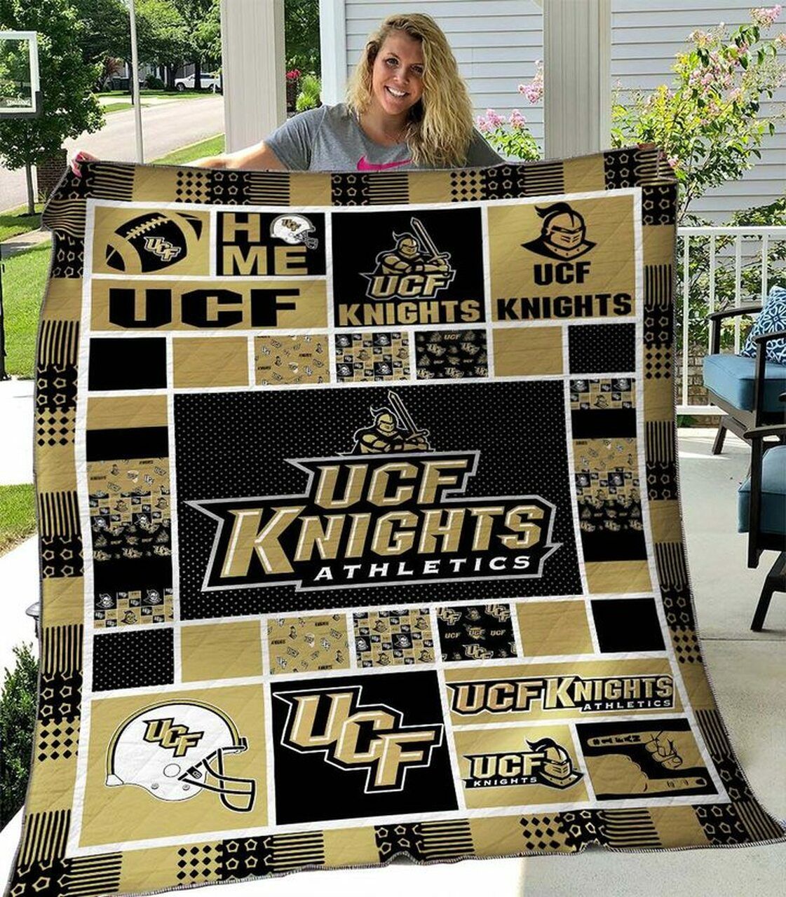 ncaa ucf knights quilt fleece blanket wfqf610 mh14u