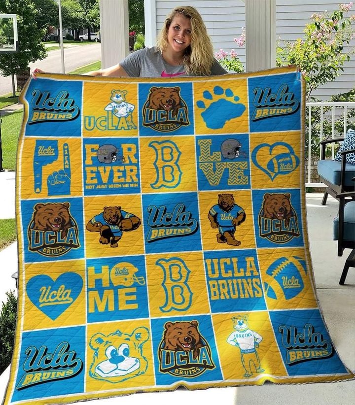 ncaa ucla bruins blue gold quilt fleece blanket v2 wfqf613 2m0oo